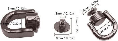 D Ring Rivet Button Ball Stud 20PCS Zinc Alloy Iron Metal Rivet 16x9.5mm for Leather Handbag Backpack Belt DIY Craft Accessories (Silver) in Saudi Arabia