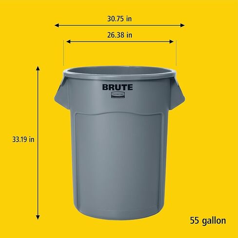 حاوية فائدة من Rubbermaid FG265500GRAY ، 55 جالًا ، رمادي in Saudi Arabia