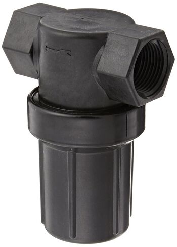 Banjo LSTM075-50 Polypropylene Mini T-trainer مع وعاء أسود ، 50 شبكة ، 3/4 "أنثى NPT in Kuwait