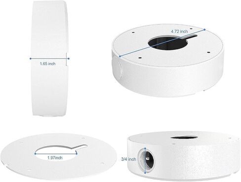 eSecure UJB155 Universal Junction Box, Fit for Any Brand Camera with Base Diameter Range: 5.3"-6.1" (135-155mm), Compatible with DS-1280ZJ-DM45, DS-1280ZJ-DM21, DS-1280ZJ-DM55, DS-1280ZJ-M, PFA138 in Saudi Arabia