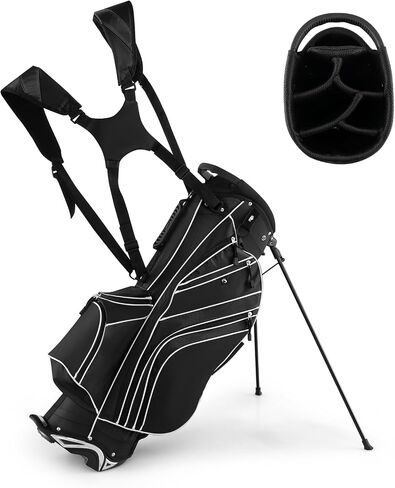حقيبة حامل Gymax Golf Golf ، 6 Way Dipider Golf Club Bag مع 8 جيوب ، غطاء محرك أمطار ، حامل مظلة وملصق قفاز ، حقيبة غولف محمولة للرجال للرجال in Saudi Arabia
