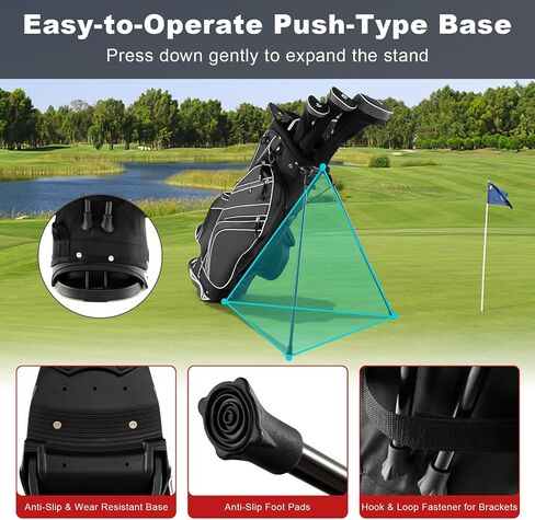 حقيبة حامل Gymax Golf Golf ، 6 Way Dipider Golf Club Bag مع 8 جيوب ، غطاء محرك أمطار ، حامل مظلة وملصق قفاز ، حقيبة غولف محمولة للرجال للرجال in Saudi Arabia