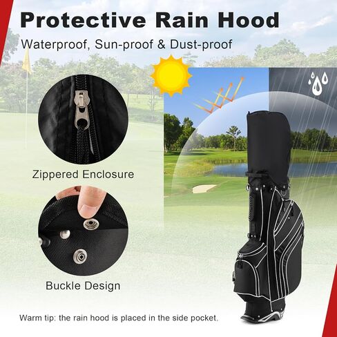 حقيبة حامل Gymax Golf Golf ، 6 Way Dipider Golf Club Bag مع 8 جيوب ، غطاء محرك أمطار ، حامل مظلة وملصق قفاز ، حقيبة غولف محمولة للرجال للرجال in Saudi Arabia