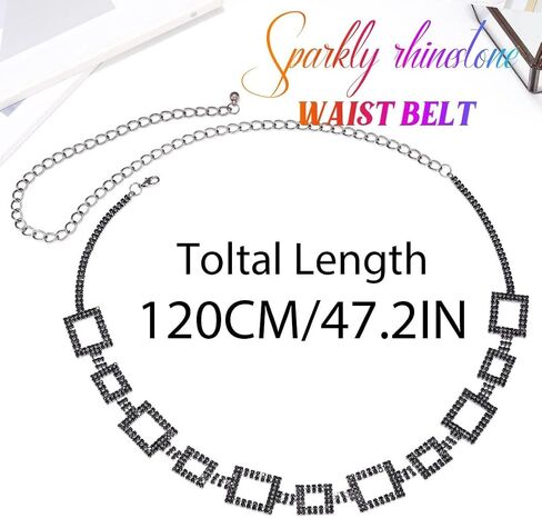 Cosydays Sparkly Rhinestone Dress Belt Belt Silver Crystal Chain Belts Fashion Associaty for Women in Kuwait