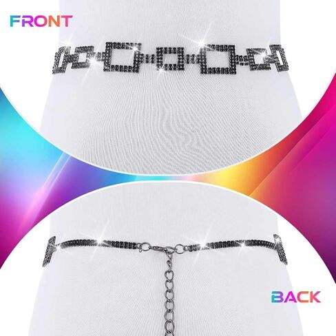 Cosydays Sparkly Rhinestone Dress Belt Belt Silver Crystal Chain Belts Fashion Associaty for Women in Kuwait