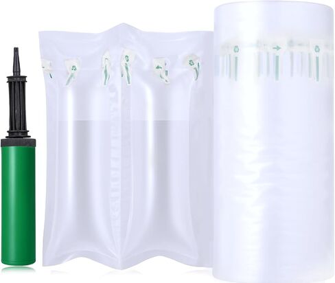 300 Pcs Inflatable Air Pillows for Shipping, Packaging Air Wedge Bag Alternative to Packing Peanut and Foam Bubble Wrap, Gas Cushion Fillers for Protect Fragile Items, Hand Pump Included, 3.5" x 7.9" in Saudi Arabia
