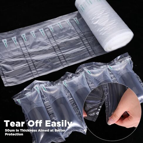 300 Pcs Inflatable Air Pillows for Shipping, Packaging Air Wedge Bag Alternative to Packing Peanut and Foam Bubble Wrap, Gas Cushion Fillers for Protect Fragile Items, Hand Pump Included, 3.5" x 7.9" in Saudi Arabia