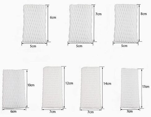 Net bag， bubble sleeve, Fruit protection bags， 10pcs Fruit Mesh Bags, Foam Net Sleeve Pocket Shockproof Protection Transport Packing(17X7cm) in Saudi Arabia