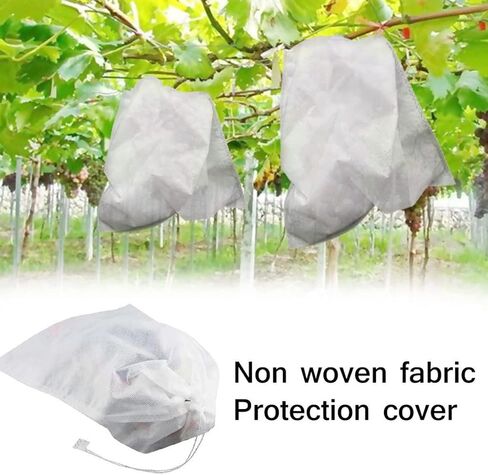 Net Bag， Bubble Sleeve, Fruit Protection Bags， 100Pcs Drawstring Style Grape Bag, for Fruit Protection Bags Mesh Bag(300mmx350mm) in Saudi Arabia