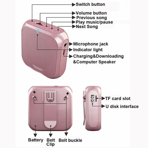 Portable Voice Amplifier Megaphone Booster with Wired Microphone Loudspeaker Speaker Radio (Color : A) (A) in Saudi Arabia