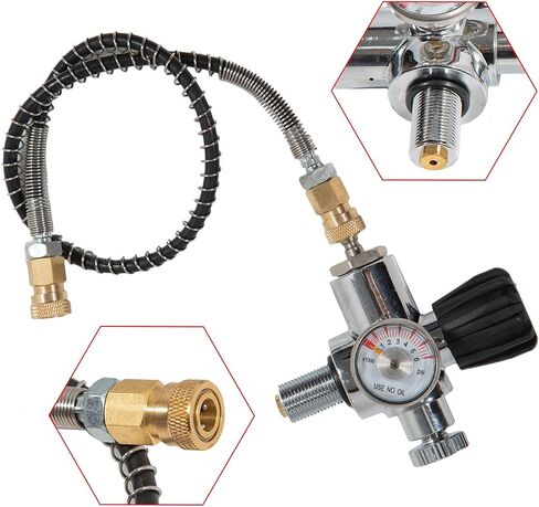 Air Tank Valve Repair Kit Metal Air Tank Tool with 20in Hose, Pressure Gauge for Connection Bottleneck Thread is M18 *1.5 Diving Gas Cylinders in Saudi Arabia