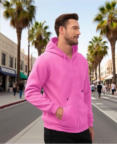 JIHUILAI Men's Fleece Hoodies with Zipper Lightweight Long Sleeve Active Mens Jackets Sports Full Zip Sweatshirts, S-3XL in Kuwait