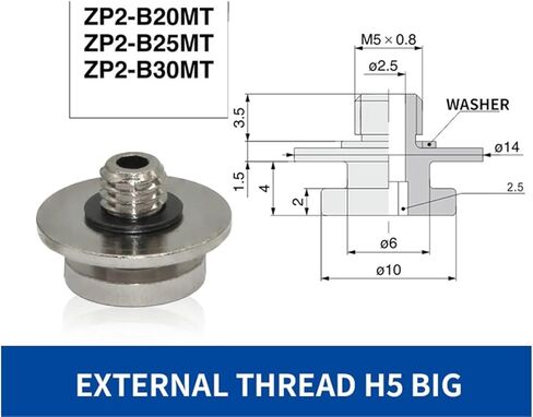 1PCS ZP2-TB10/15/20/25/30MTS-B5/H5 كوب شفط الفراغ الهوائي مجموعة مصاصة مطاطية مسطحة من السيليكون (ZP2-TB15MTS-H5) in Kuwait
