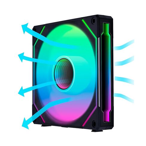 Lian Li Uni Fan Sl-Infinity 120-Triple Pack (Blade Reverse) Argb Fan-Daisy-chain-chain-infinity-infinity-cable-cable-courmivized تأثيرات مع وحدة التحكم-أبيض (12rslin3w) in Kuwait