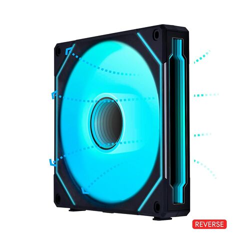 Lian Li Uni Fan Sl-Infinity 120-Triple Pack (Blade Reverse) Argb Fan-Daisy-chain-chain-infinity-infinity-cable-cable-courmivized تأثيرات مع وحدة التحكم-أبيض (12rslin3w) in Kuwait