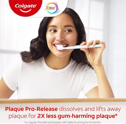 Colgate Total Plaque Pro Propeat Pack Packting Packate Packting ، تبييض معجون أسنان الفلورايد ، والبلاك المعارك ، والتنفس السيئ ، وتراكم التتار ، ويساعد على حماية الأسنان من الحساسية ، 2 عبوة ، 3.0 أوقية in Kuwait