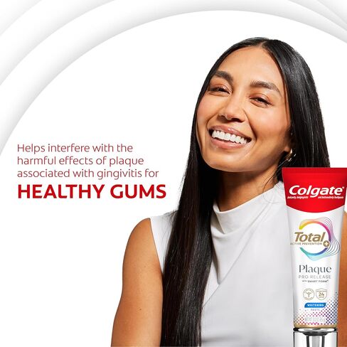 Colgate Total Plaque Pro Propeat Pack Packting Packate Packting ، تبييض معجون أسنان الفلورايد ، والبلاك المعارك ، والتنفس السيئ ، وتراكم التتار ، ويساعد على حماية الأسنان من الحساسية ، 2 عبوة ، 3.0 أوقية in Kuwait