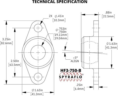(2 Pack) - 3/4" SAE 840 Bronze Bearing, 2-Bolt Aluminum Housing Flange Mount, Self-Aligning, HF3-750-B in Saudi Arabia