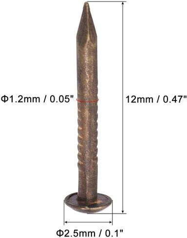 #Uus 50pcs صغيرة الأظافر النحاسية الصغيرة 1.2x12mm لإكسسوارات Harare الخشبية DIY in Saudi Arabia