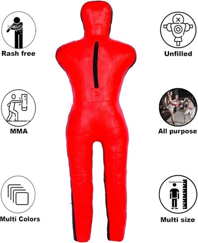 Wrestling Dummy Grappling Dummy PU Leather BJJ MMA Judo Karate Adult Jiu Jitsu Dummy - Un-Filled in Kuwait