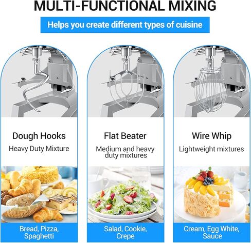 15QT خلاط الأطعمة التجارية ، 600 واط خلاط تجاري 2 سرعات قابلة للتعديل ， خلاط حامل للخدمة الكهربائية مع وعاء من الفولاذ المقاوم للصدأ لمخبز KitchenAid و Pizzeria in Kuwait