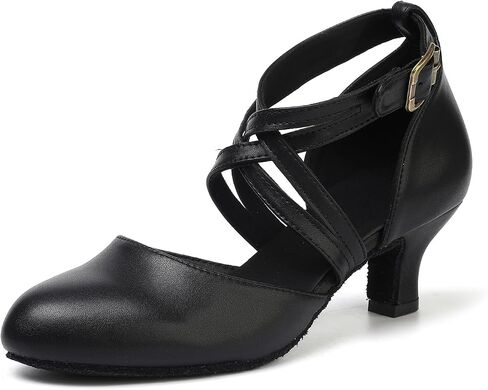 1920s Black Character Women's Dance Shoes 2 Inch Heel Closed Toe Suitable for Tango Fellowship Salsa Flamenco Wedding in Saudi Arabia