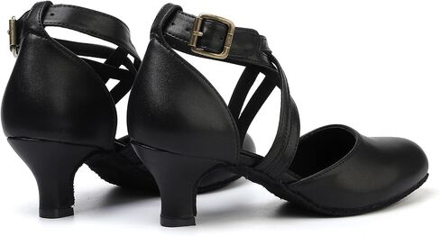 1920s Black Character Women's Dance Shoes 2 Inch Heel Closed Toe Suitable for Tango Fellowship Salsa Flamenco Wedding in Saudi Arabia
