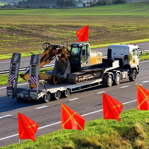 Kinlop 10 Pcs 24" x 24" Safety Flag Traffic Warning Flag with 35'' Wooden Dowel for Trucks Trailer and Pedestrian Crossings Construction Sites (Trendy) in Saudi Arabia
