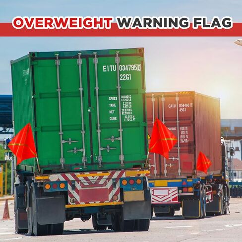Kinlop 10 Pcs 24" x 24" Safety Flag Traffic Warning Flag with 35'' Wooden Dowel for Trucks Trailer and Pedestrian Crossings Construction Sites (Trendy) in Saudi Arabia