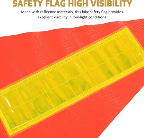 Yardwe Bike Safety Flag with Pole, 2 Set Adjustable Height Bike Flags Waterproof Orange Safety Flag with Reflective Strip in Saudi Arabia