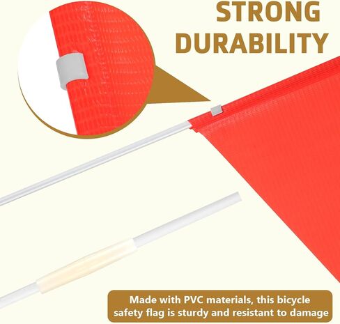 Yardwe Bike Safety Flag with Pole, 2 Set Adjustable Height Bike Flags Waterproof Orange Safety Flag with Reflective Strip in Saudi Arabia