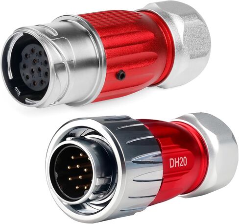 CNLINKO DH-20 12 PIN IP68 موصل موصل مقاوم للماء-توصيل كهربائي متعدد المعادن للمعدات الصناعية في الهواء الطلق (12 دبوس) in Kuwait