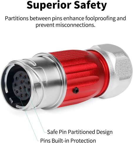 CNLINKO DH-20 12 PIN IP68 موصل موصل مقاوم للماء-توصيل كهربائي متعدد المعادن للمعدات الصناعية في الهواء الطلق (12 دبوس) in Kuwait