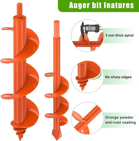 حفر حديقة أوجير لتزويد 2Pack ، حواف الأمان Auger Post Hole Digger 3 × 12 'و 2 × 32' in Saudi Arabia