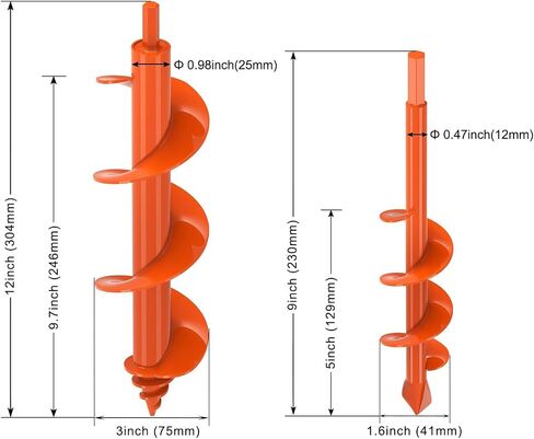 حفر حديقة أوجير لتزويد 2Pack ، حواف الأمان Auger Post Hole Digger 3 × 12 'و 2 × 32' in Saudi Arabia
