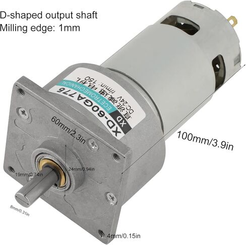 Gear Motor, DC12V/24V 35W Mini DC Gear Motor Metal Speed adjust Large torsion Motor CW/CCW(24V 150rpm) in Saudi Arabia