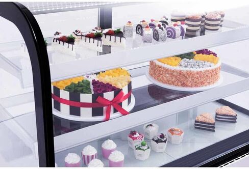 MB48 -B 48 "Curved Glass Swrgerated Bakery Case - Black (للاستخدام التجاري فقط) in Saudi Arabia