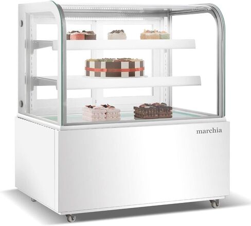 MB48-W 48" Curved Glass Refrigerated Bakery Display Case - White (For Commercial Use Only) in Saudi Arabia