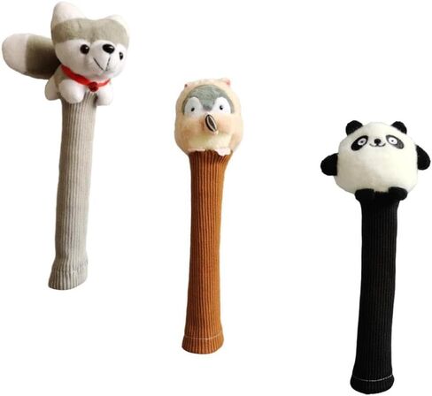 Badminton Racket Handle Cover Protector Tennis Racquet Grip Animal Doll Racket Handle Protective Cover, Ideal Gift in Saudi Arabia