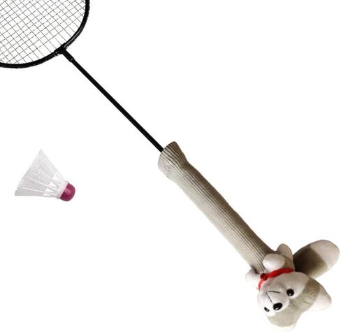 Badminton Racket Handle Cover Protector Tennis Racquet Grip Animal Doll Racket Handle Protective Cover, Ideal Gift in Saudi Arabia