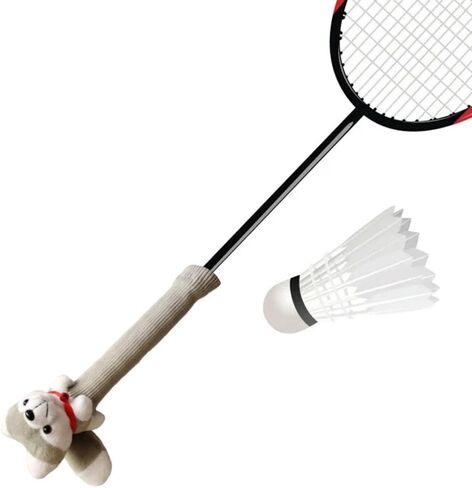 Badminton Racket Handle Cover Protector Tennis Racquet Grip Animal Doll Racket Handle Protective Cover, Ideal Gift in Saudi Arabia