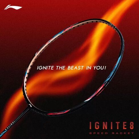Li-Gening Ignite 8 الريشة مضرب 5u G6 77 غرام ، أحمر أسود in Kuwait