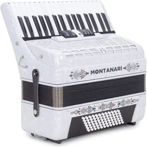 Montanari Piano Accordion 5 Switches 72 Bass 34 Keys 5 Switches White in Saudi Arabia