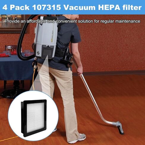 4 Pack 107315 HEPA Vacuum Filter for Proteam Super Coach Pro 6 ، Pro 10 ، FS 6 & Gofree Flex Pro Propack ، vacuums formance for proteam for proteam for proteam for proteam in Kuwait