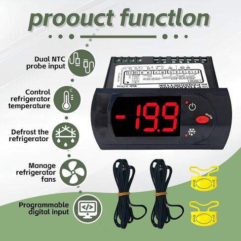 PZGXC0E112K Digit Temperature Control Thermostat with Temperature Sensor Probes 115v Fit for Carel/Main Street Equipment BMR-23-F BMR-49-F,IR33F0AHA0, IR33FOAHAO, PYGXAZ0586, IMGX1J0563, 17819471 in Saudi Arabia