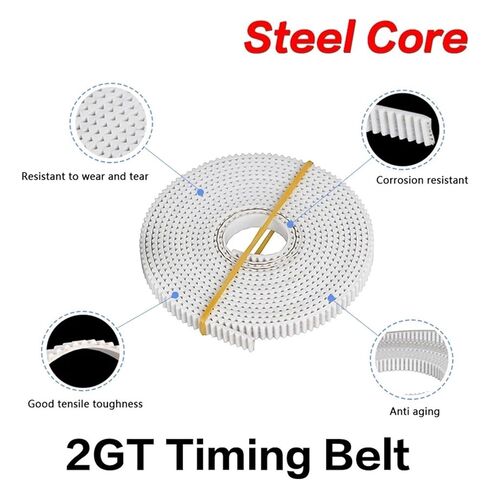 1PCS 3D PRINTER PARRINTS 2GT TIMING BELT PU مع الصلب CORE 6 مم عرض 1M حزام مفتوح أبيض لإكسسوارات DIY (2 متر) in Kuwait