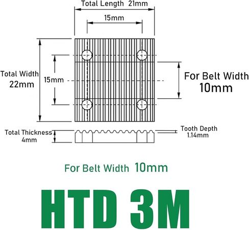 HTD3M Open Belt 1pc Toothed Plate 3M-HTD Belt Width 6/10/15/20/25mm Aluminum Alloy Connecting Buckle Plate(6mm) in Saudi Arabia