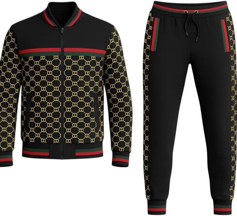 Men’s Designer Printed Tech Fleece Full Matching Jogging Suit Top & Bottom set in Saudi Arabia