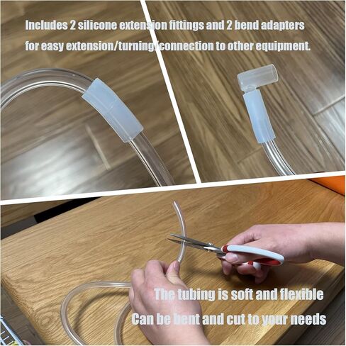 PVC Clear Vinyl Tubing ، 1/4 "id x 3/8" OD ، مع 2 مفاصل تمديد السيليكون ، 2 مفاصل منحنى (10 أقدام) in Kuwait