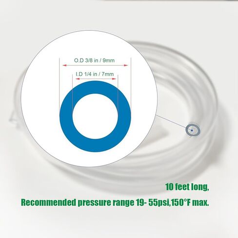 PVC Clear Vinyl Tubing ، 1/4 "id x 3/8" OD ، مع 2 مفاصل تمديد السيليكون ، 2 مفاصل منحنى (10 أقدام) in Kuwait